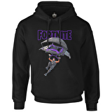 Fortnite - A l'air Siyah Erkek Fermuarsız Kapşonlu