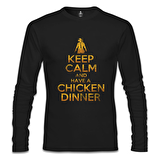 PUBG - Keep Calm Siyah Erkek Sweatshirt