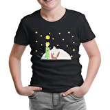 Küçük Prens - Moon and Back Siyah Çocuk Tshirt