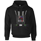 Star Wars - Darth Vader Armor Siyah Erkek Fermuarsız Kapşonlu