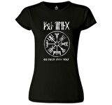 Vikings - Kuzey Pusulası Siyah Kadın Tshirt