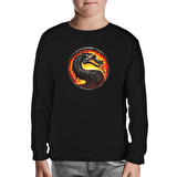 Mortal Combat Logo Siyah Çocuk Sweatshirt