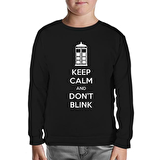Doctor Who - Don't Blink Siyah Çocuk Sweatshirt
