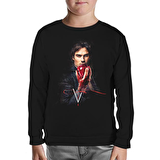 Vampire Diaries - Damon Siyah Çocuk Sweatshirt