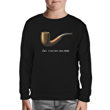 C'est ne pas Une Pipe Siyah Çocuk Sweatshirt