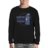Doctor Who - Phone Box Siyah Çocuk Sweatshirt