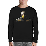 Mortal Combat - Scorpion Siyah Çocuk Sweatshirt