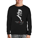 Atatürk - Ebediyen Türk Siyah Çocuk Sweatshirt