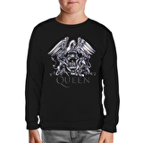 Queen Logo Siyah Çocuk Sweatshirt