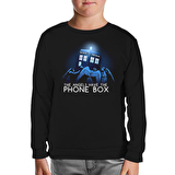 Doctor Who - Angels Have The Phone Box Siyah Çocuk Sweatshirt
