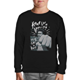 Muhammad Ali - Float Like a Butterfly Siyah Çocuk Sweatshirt
