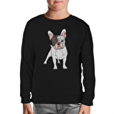 French Bulldog Siyah Çocuk Sweatshirt