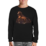 At 3 Siyah Çocuk Sweatshirt