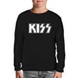 Kiss - Logo Siyah Çocuk Sweatshirt
