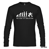 Drummer - The Beat of Evolution Siyah Erkek Sweatshirt