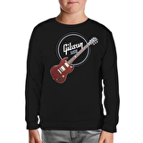 Gitar - Gibson - USA Siyah Çocuk Sweatshirt
