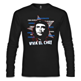 Che Guevara - Viva Siyah Erkek Sweatshirt