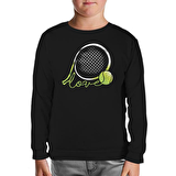 Tenis - Love the Ball Siyah Çocuk Sweatshirt