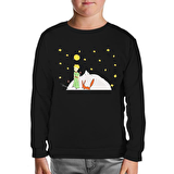 Küçük Prens - Moon and Back Siyah Çocuk Sweatshirt