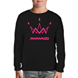 Mamamoo - Logo Crown Siyah Çocuk Sweatshirt