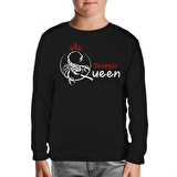 Burç - Scorpio Queen Siyah Çocuk Sweatshirt