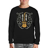 Rock 'n Roll Guitar Siyah Çocuk Sweatshirt