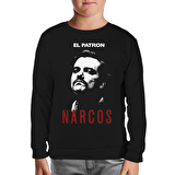 Narcos - El Patron Siyah Çocuk Sweatshirt