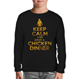 PUBG - Keep Calm Siyah Çocuk Sweatshirt