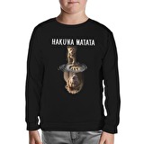 Hakuna Matata - Aslan Kral Siyah Çocuk Sweatshirt