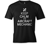 Aircraft Mechanic Siyah Erkek Tshirt