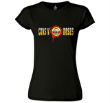 Guns N Roses - Drops Logo Siyah Bayan Tshirt