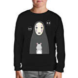 Sprited Away - Kaonashi Siyah Çocuk Sweatshirt