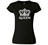 King and Queen - Queen Siyah Bayan Tshirt