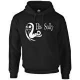 Her Sally His Jack - Sally Siyah Erkek Fermuarsız Kapşonlu