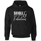 Single and Fabulous Siyah Erkek Fermuarsız Kapşonlu
