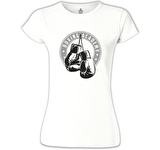 Boxing - Eldiven Beyaz Bayan Tshirt