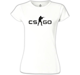 Counter Strike - CS Logo Beyaz Bayan Tshirt