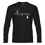 Tesla & Edison Siyah Erkek Sweatshirt