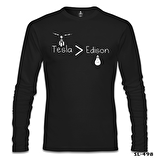 Tesla & Edison Siyah Erkek Sweatshirt