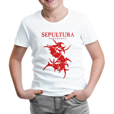 Sepultura - Endurance Logo Red Beyaz Çocuk Tshirt