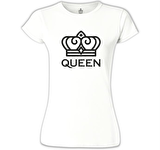 King and Queen - Queen Beyaz Bayan Tshirt