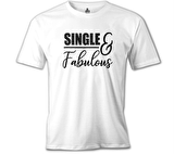 Single and Fabulous Beyaz Erkek Tshirt