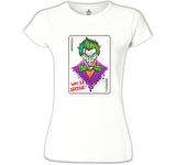 Joker - In Cards Beyaz Bayan Tshirt