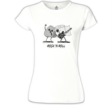Rock'n Roll Stars Beyaz Bayan Tshirt