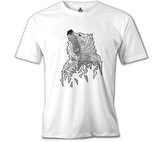 Ayı - Greyangles Beyaz Erkek Tshirt