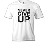 Never Give Up Black Beyaz Erkek Tshirt
