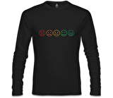 Emoji Siyah Erkek Sweatshirt