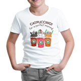 Catpuccino  Beyaz Çocuk Tshirt
