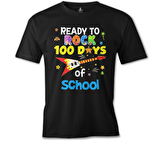 100 Days of School - Ready to Rock Siyah Erkek Tshirt