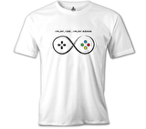 Play and Die Beyaz Erkek Tshirt